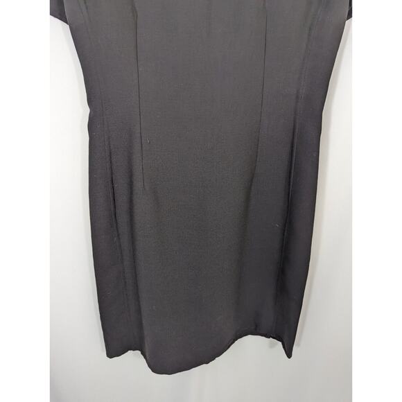 Barneys New York Womens Short Sleeve Solid Midi Dress Black Size 46/12 - Picture 4 of 12